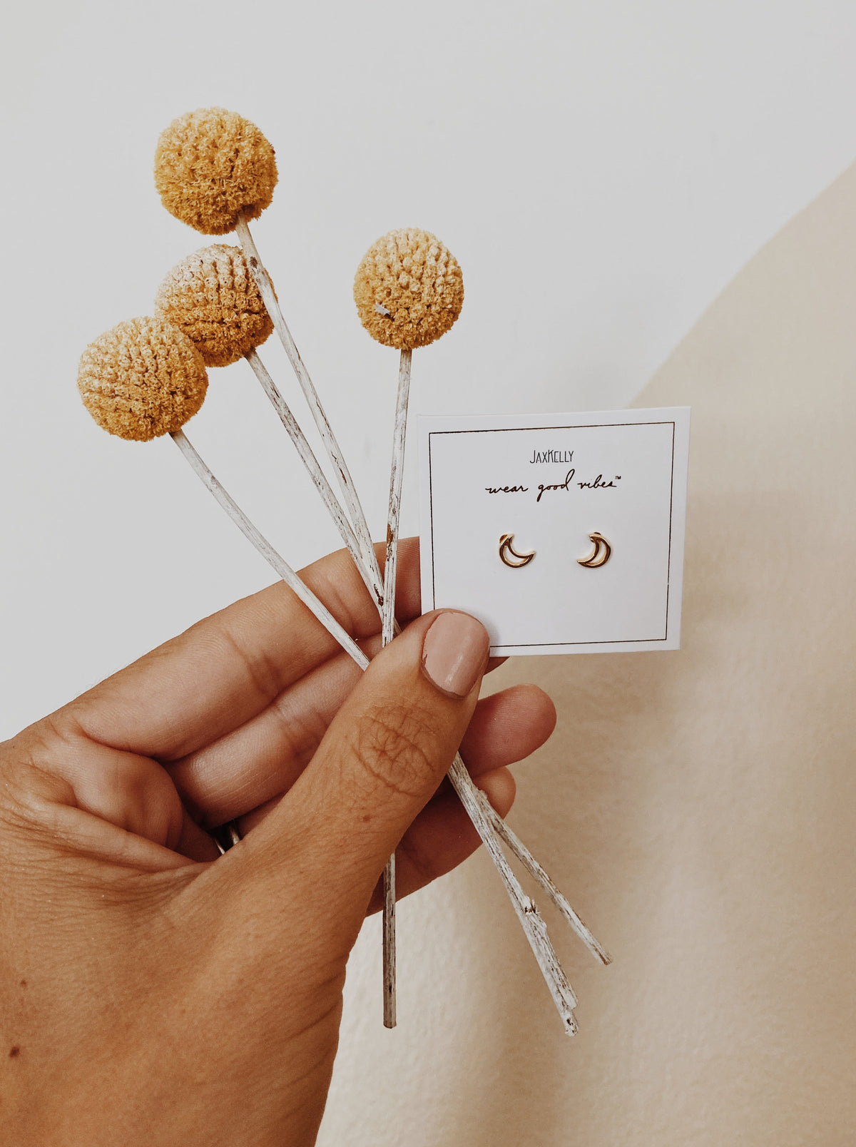 Minimalist Moon Stud Earrings by JaxKelly