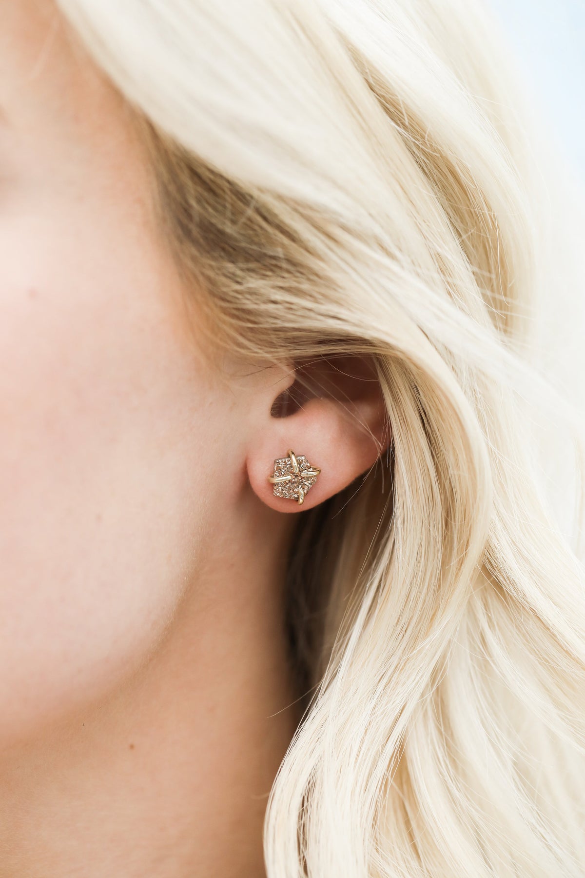 Silver Druzy Prong Earrings by JaxKelly
