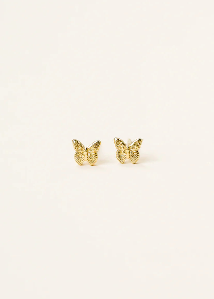 Gold Butterfly Stud Earrings by JaxKelly