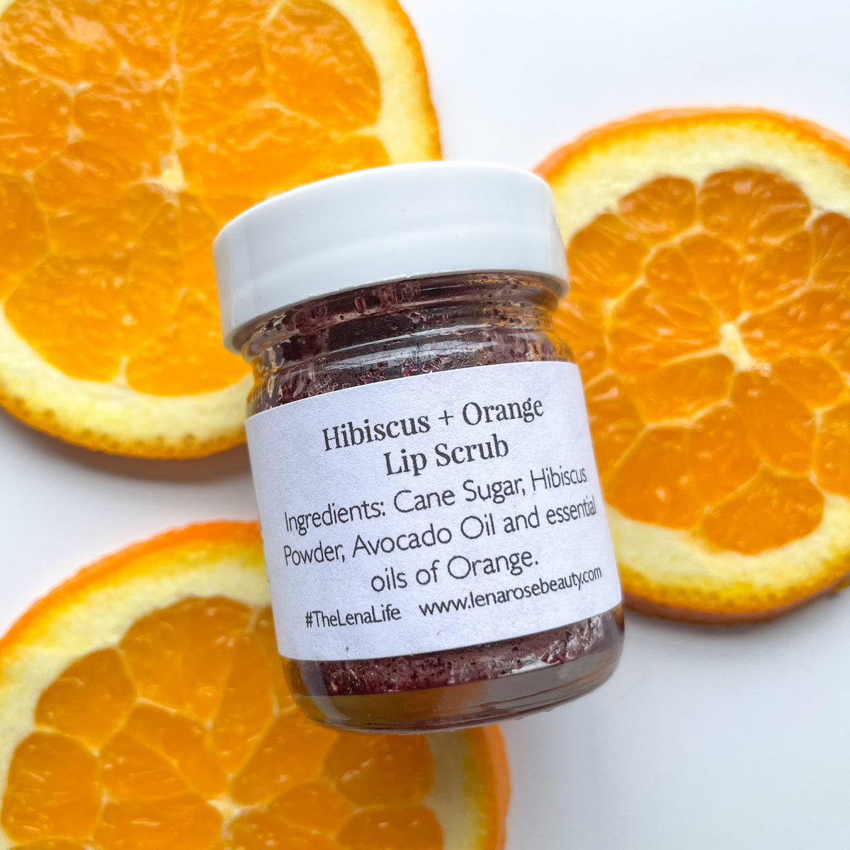 Hibiscus + Orange Lip Scrub, a Lena Rose House Line lip scrub