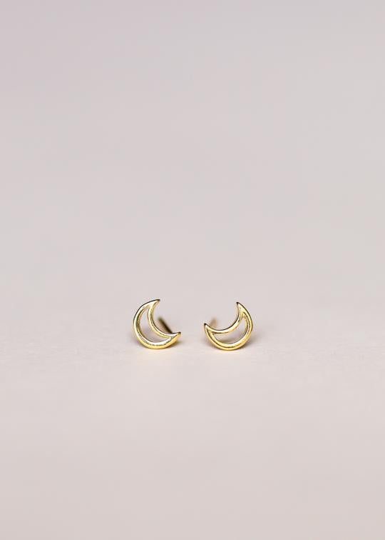 Minimalist Moon Stud Earrings by JaxKelly