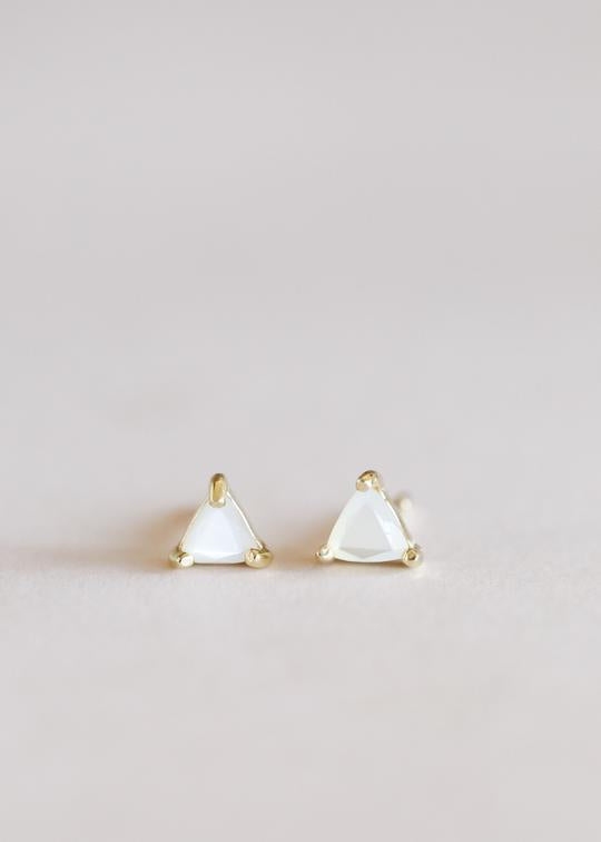 Mini Energy Gem Earrings - Mother of Pearl - Calming by JaxKelly