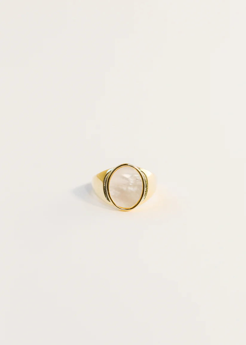 Mother of Pearl Signet Ring by JaxKelly