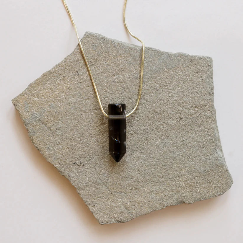 Smoky Quartz Point Necklace by JaxKelly