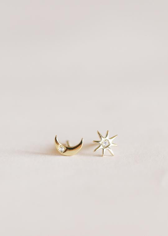 Sun and Moon Complement Earrings by JaxKelly